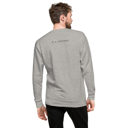 Image 76 of White Twin Signal Sweatshirt - Left Placement, size XL, with Gemini artwork visible in back view.