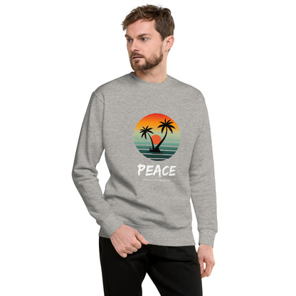 Quiet Peace Sweatshirt - Left Placement by R.A. Apparel, image 3, front view, Black, size L, left placement.
