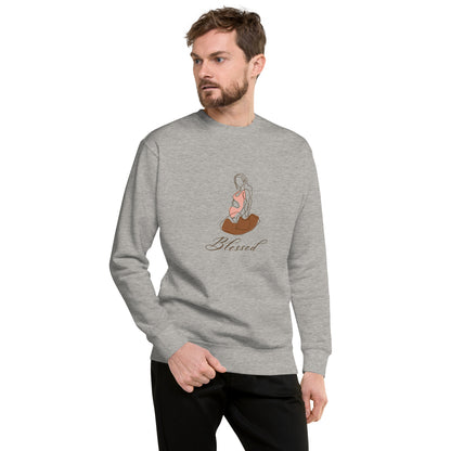 Grace Mark Sweatshirt - Left Placement image 1: Black version, size S with front view of the Blessed range.