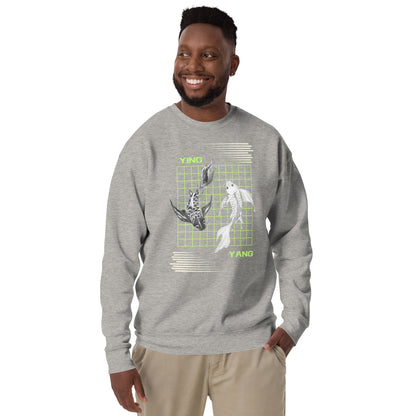 Equinoxe Sweatshirt by R.A. Apparel, image 49, front view, Latte, size XL, design placement.