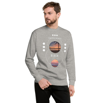 Image 1 of Black Coastline Attitude Sweatshirt - Left Placement, size S, with Beach Please artwork visible in front view.