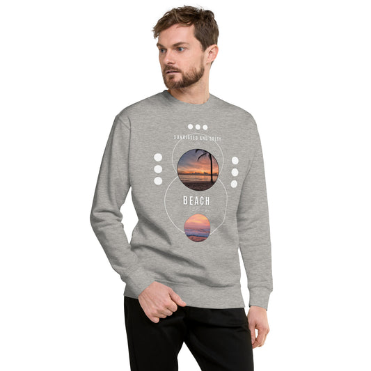 Image 1 of Black Coastline Attitude Sweatshirt - Left Placement, size S, with Beach Please artwork visible in front view.