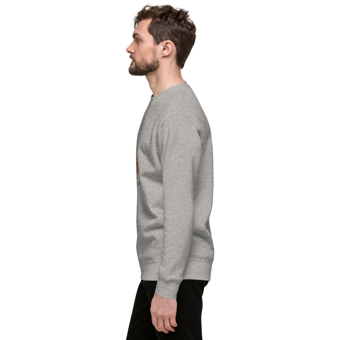 Grace Mark Sweatshirt - Left Placement image 2 in Black, size M, showing left-side angle for the Blessed design.