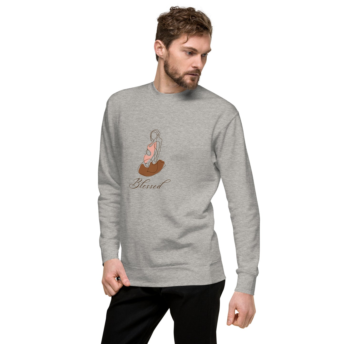 Grace Mark Sweatshirt - Left Placement image 3: Black version, size L with front view, left-side angle of the Blessed range.