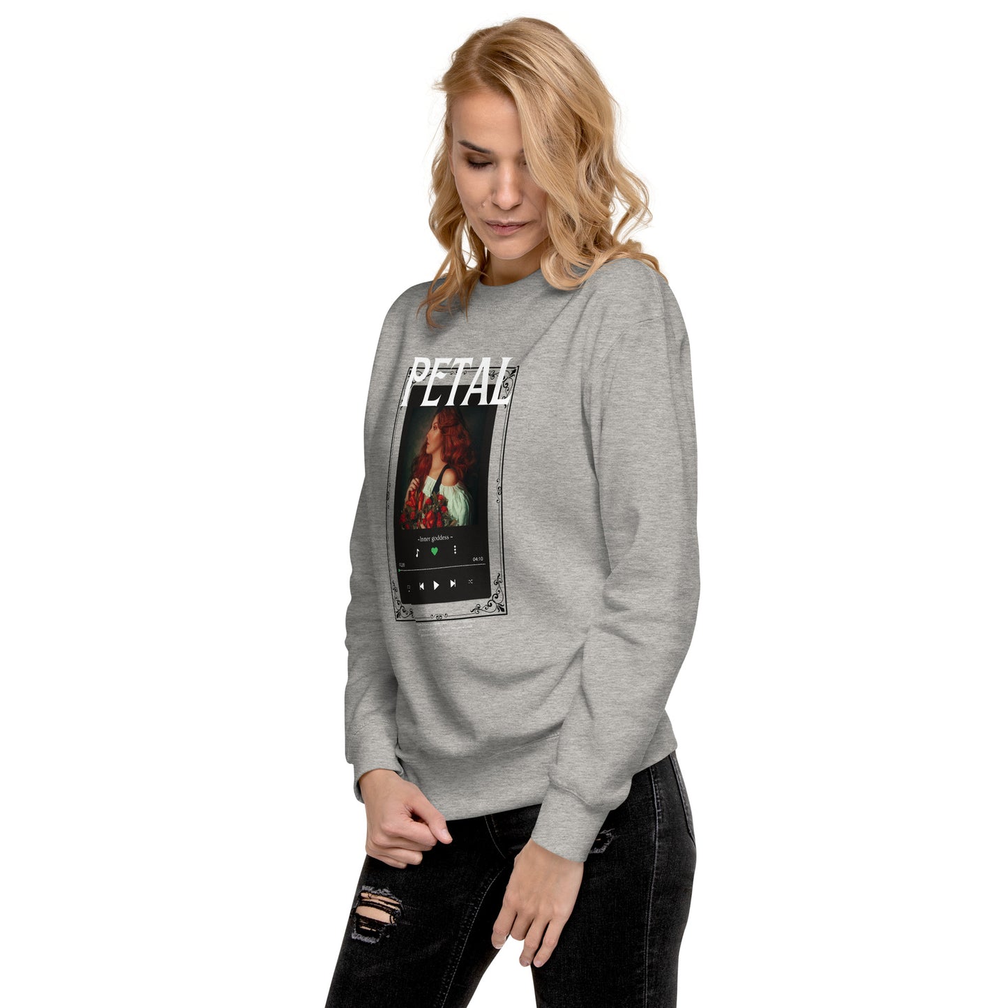 Petaline Sweatshirt image 87: Sky Blue version, size M with front view, left-side angle of the Petal range.