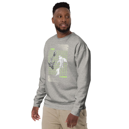 Equinoxe Sweatshirt image 50: Latte version, size 2XL with front view, left-side angle of the Ying and Yang range.