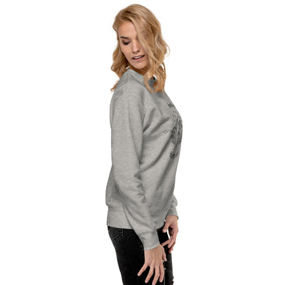 Exhale Sweatshirt - Left Placement image 6 in Black, size 3XL, showing right-side angle for the Breathe in and Breathe Out design.