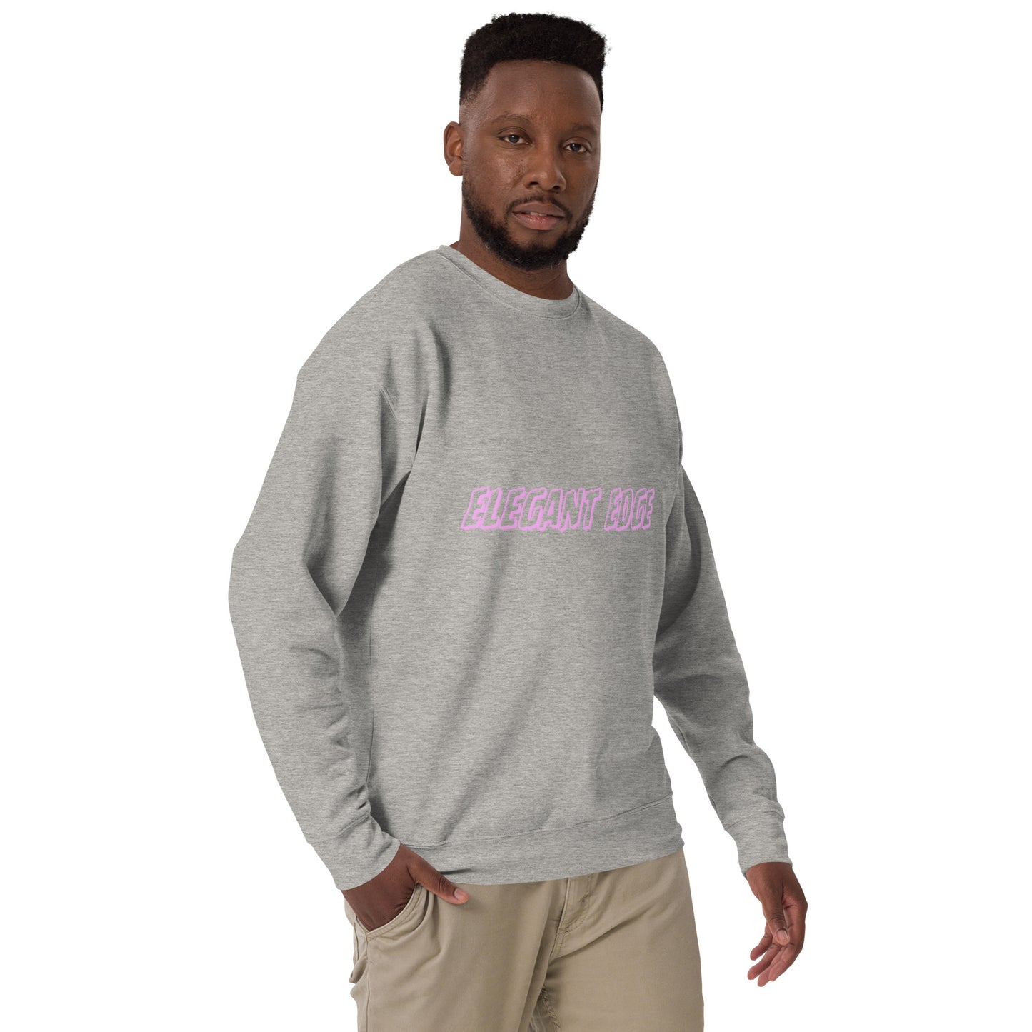 Noir Edge Sweatshirt - Left Placement product image 3 in Black, size L, with front view, right-side angle and left placement.