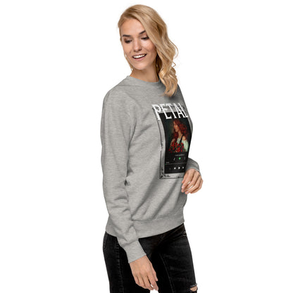 Petaline Sweatshirt by R.A. Apparel, image 88, front view, right-side angle, Sky Blue, size L, design placement.