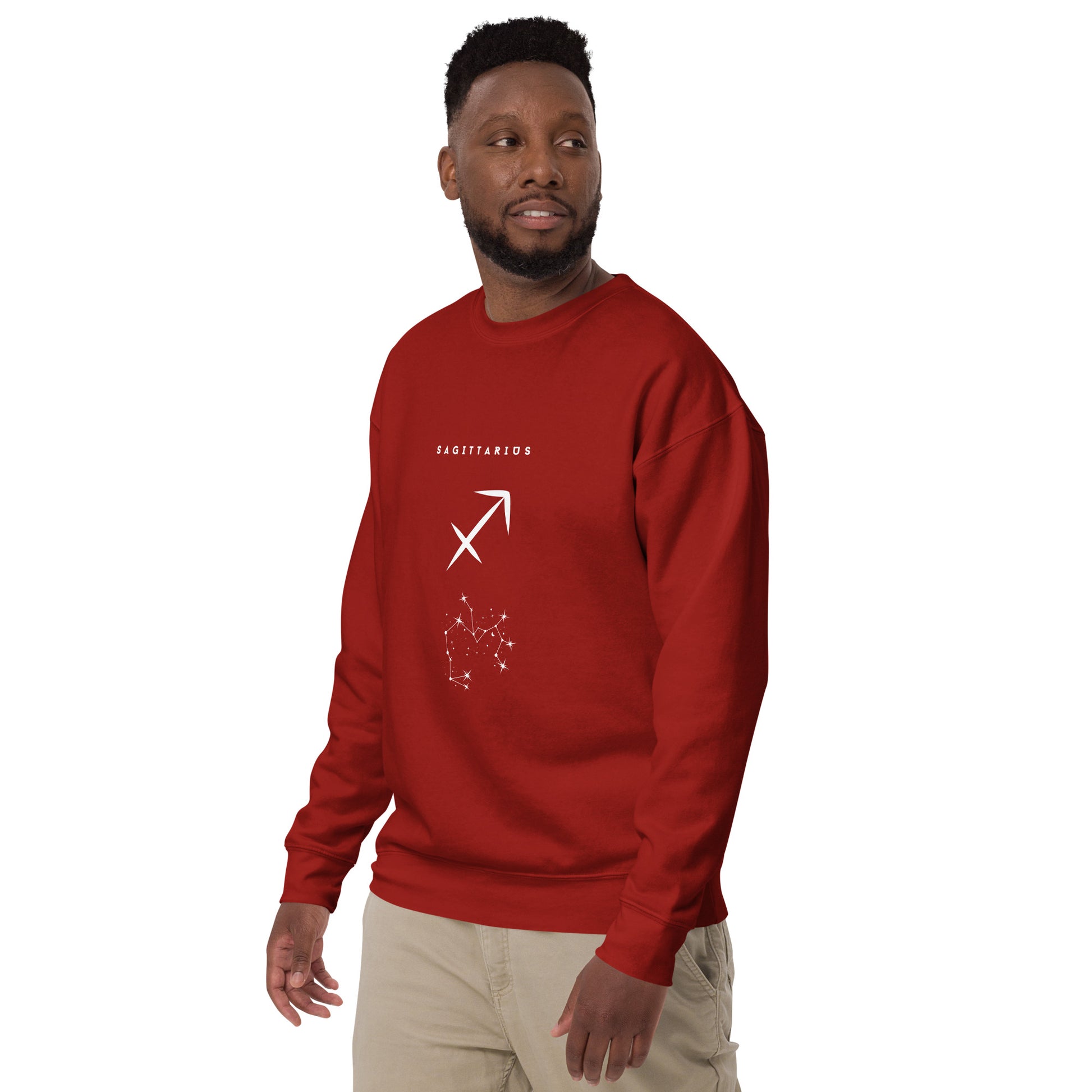 Arrowborne Sweatshirt - Left Placement product image 10 in Cardinal, size M, with front view, left-side angle and left placement.