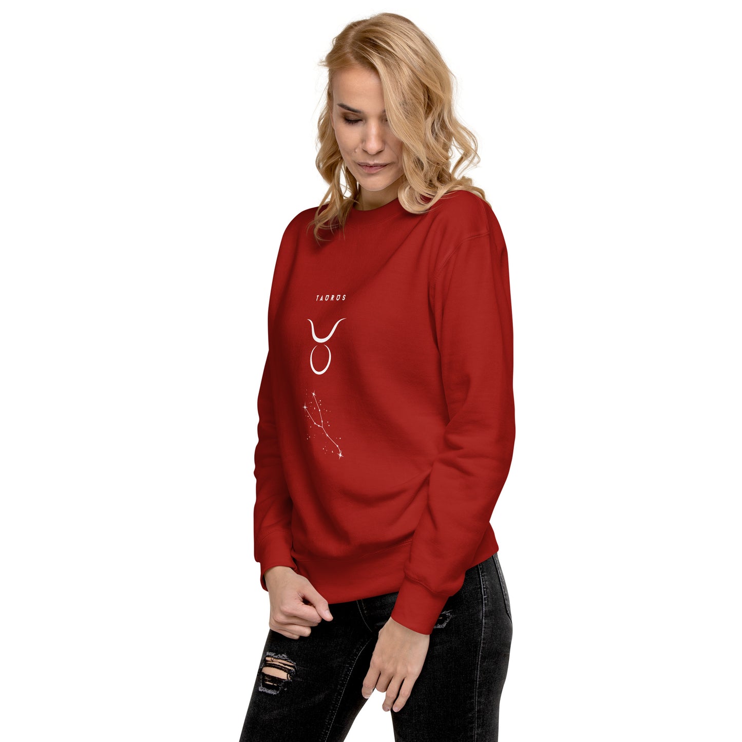 Bullborne Sweatshirt - Left Placement by R.A. Apparel, image 17, front view, left-side angle, Team Royal, size S, left placement.