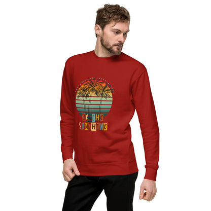 Solara Sweatshirt by R.A. Apparel, image 15, front view, left-side angle, Cardinal, size 2XL, design placement.