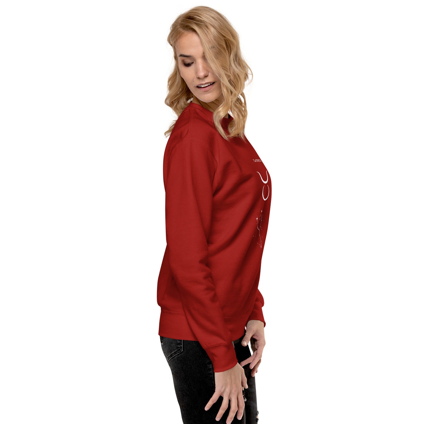 Bullborne Sweatshirt - Left Placement image 20: Team Royal version, size XL with right-side angle of the Taurus range.