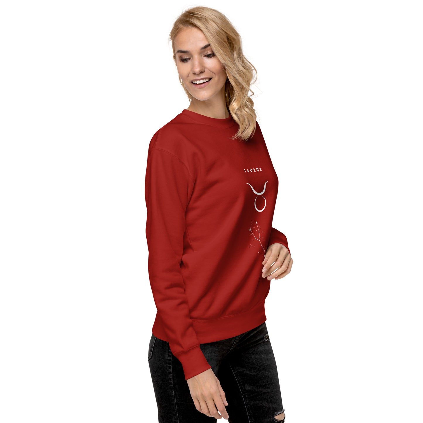 Bullborne Sweatshirt - Left Placement by R.A. Apparel, image 18, front view, right-side angle, Team Royal, size M, left placement.