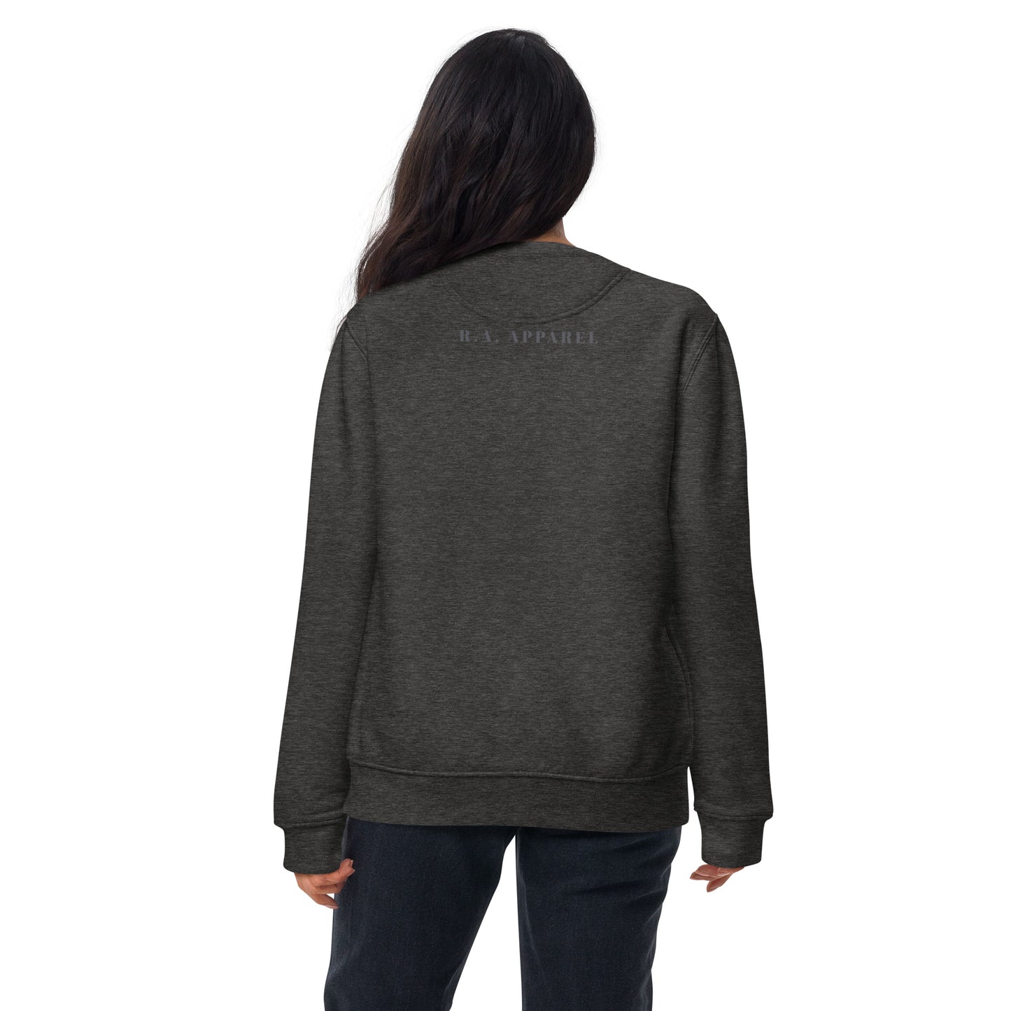 Image 8 of Navy Blazer Montaire Sweatshirt, size M, with Capricorn artwork visible in back view.