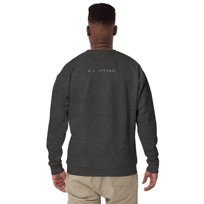 Equinoxe Sweatshirt image 16: Charcoal Heather version, size S with back view of the Ying and Yang range.