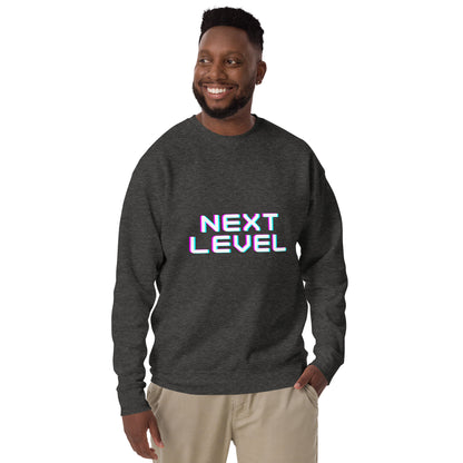 Ascender Sweatshirt - Left Placement image 13: Charcoal Heather version, size S with front view of the Next Level range.