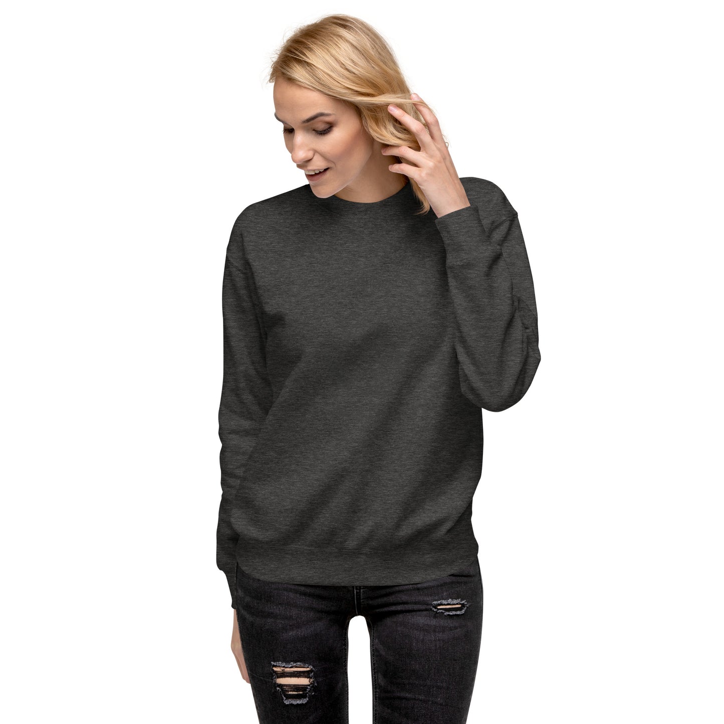 Exhale Sweatshirt - Left Placement image 22 in Team Royal, size XL, showing front view for the Breathe in and Breathe Out design.