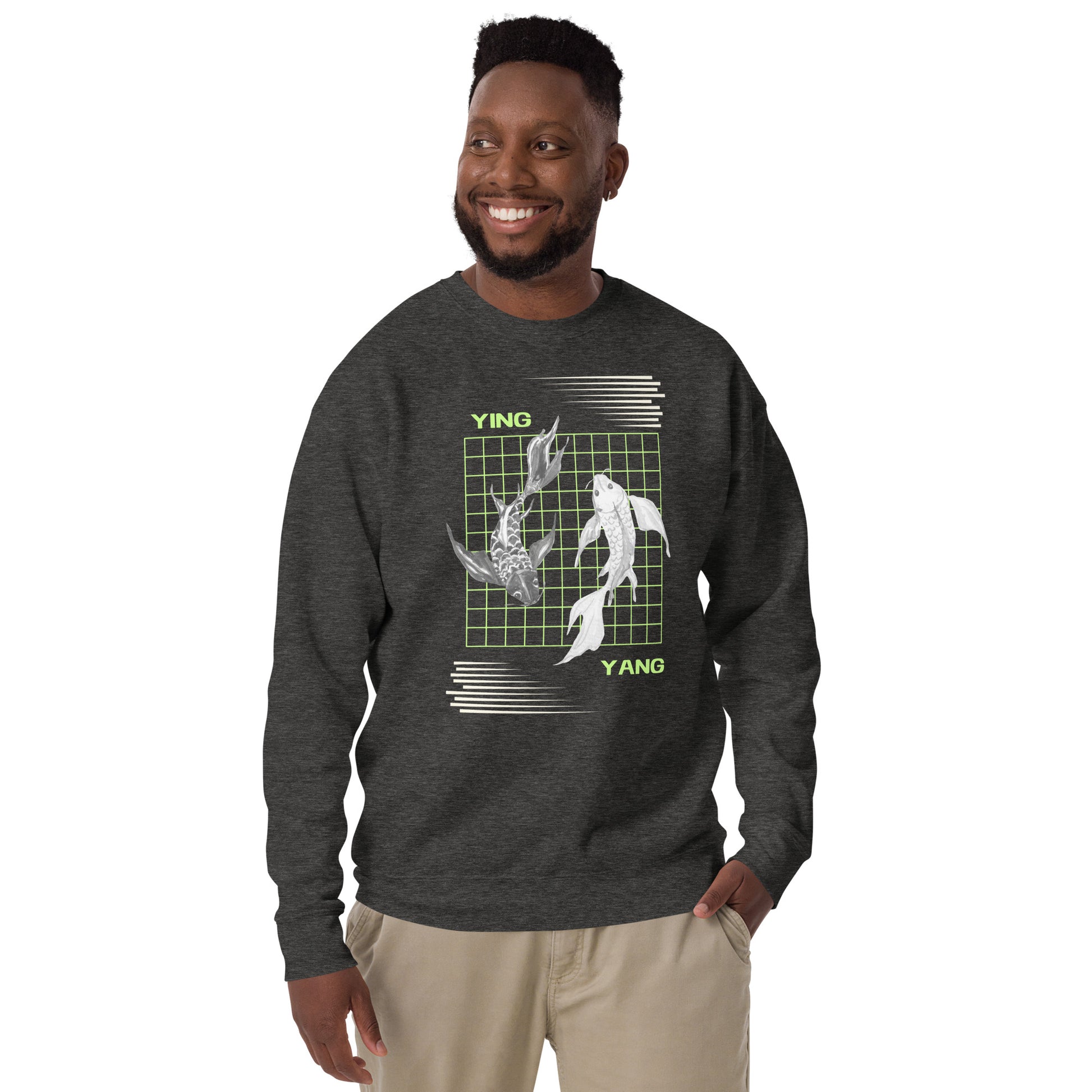 Equinoxe Sweatshirt image 13 in Cardinal, size L, showing front view for the Ying and Yang design.