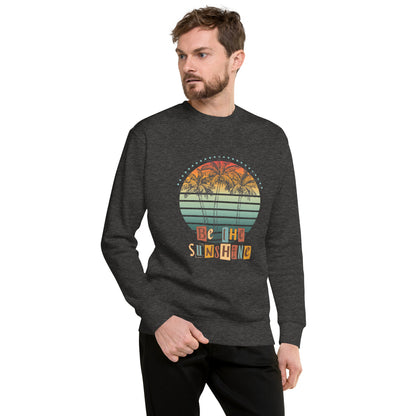 Solara Sweatshirt image 19: Charcoal Heather version, size XL with front view of the Be the Sunshine range.