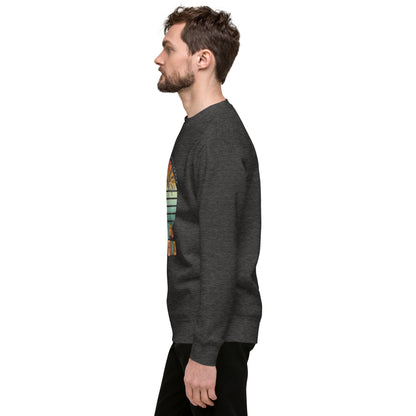 Solara Sweatshirt by R.A. Apparel, image 20, left-side angle, Charcoal Heather, size 2XL, design placement.