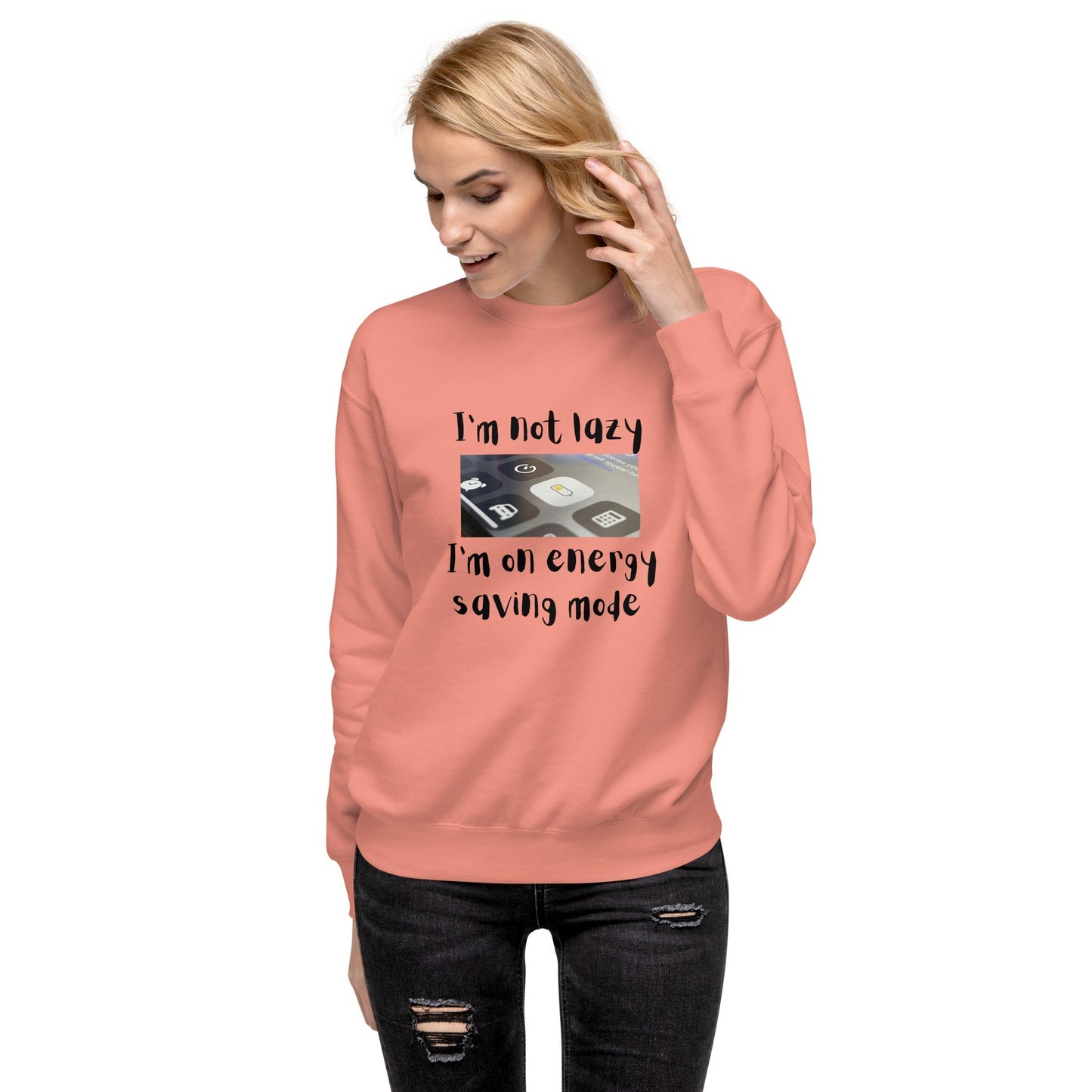 Low Power Sweatshirt - Left Placement by R.A. Apparel, image 6, front view, Navy Blazer, size 3XL, left placement.