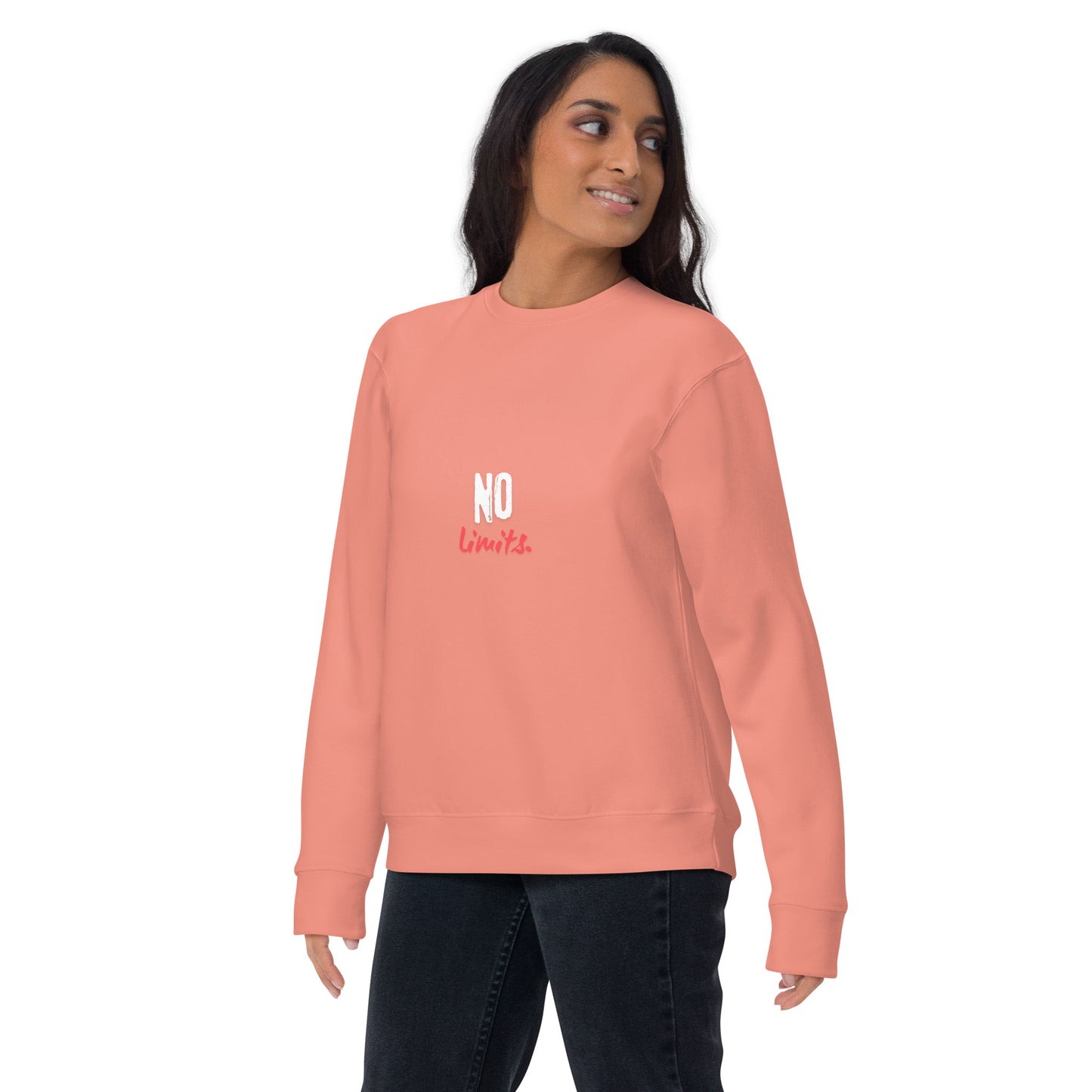 Limitless Sweatshirt - Left Placement image 9 in Navy Blazer, size L, showing front view for the No Limits design.