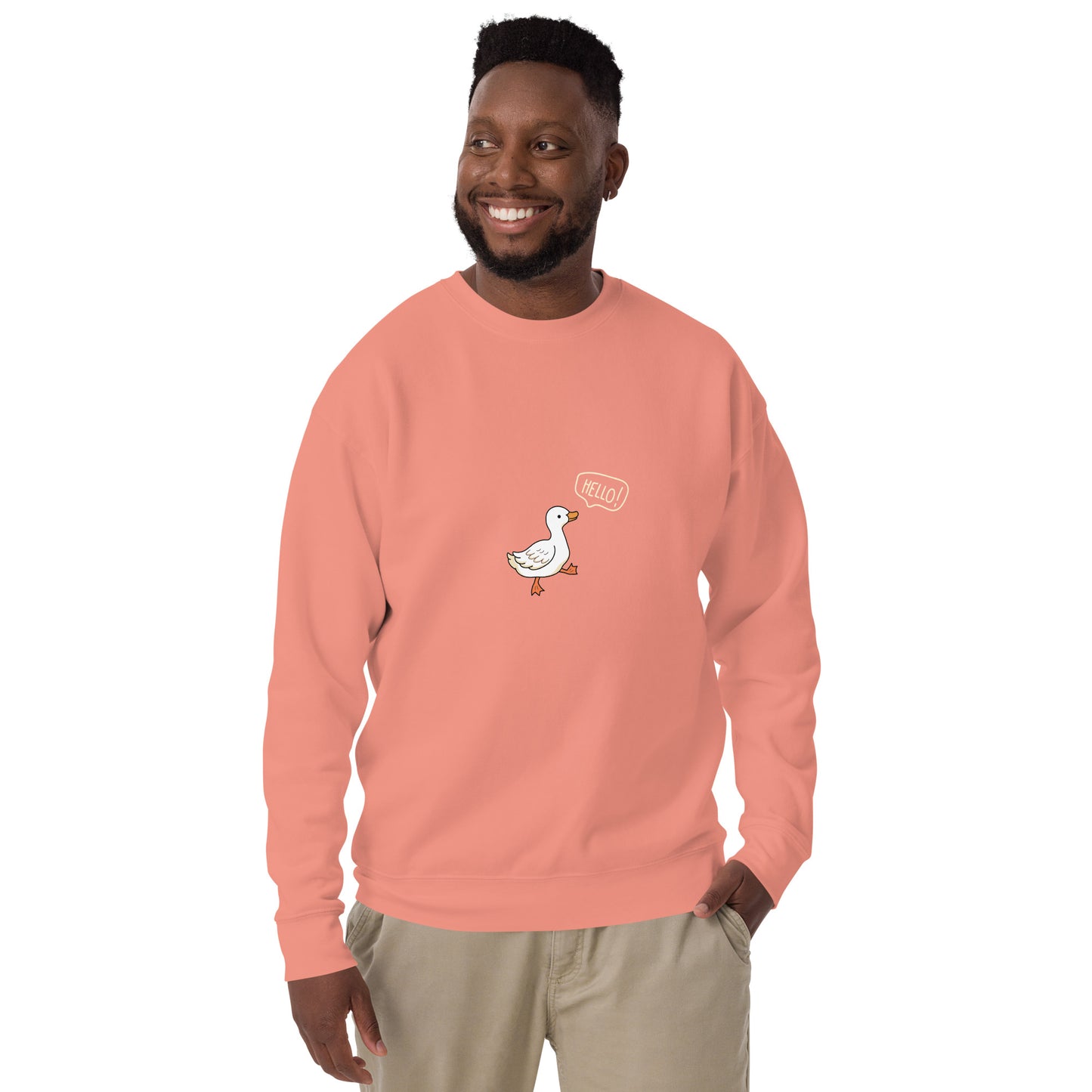 Quacksy Sweatshirt product image 41 in Adobe, size S, with front view and design placement.