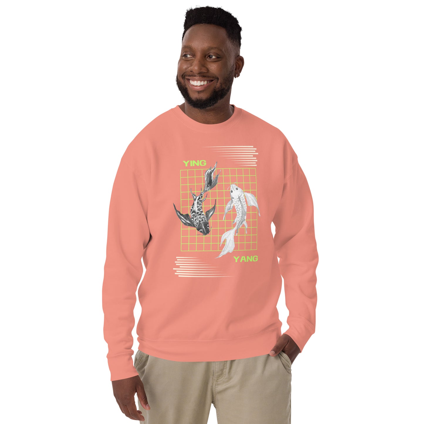 Equinoxe Sweatshirt by R.A. Apparel, image 41, front view, Adobe, size S, design placement.