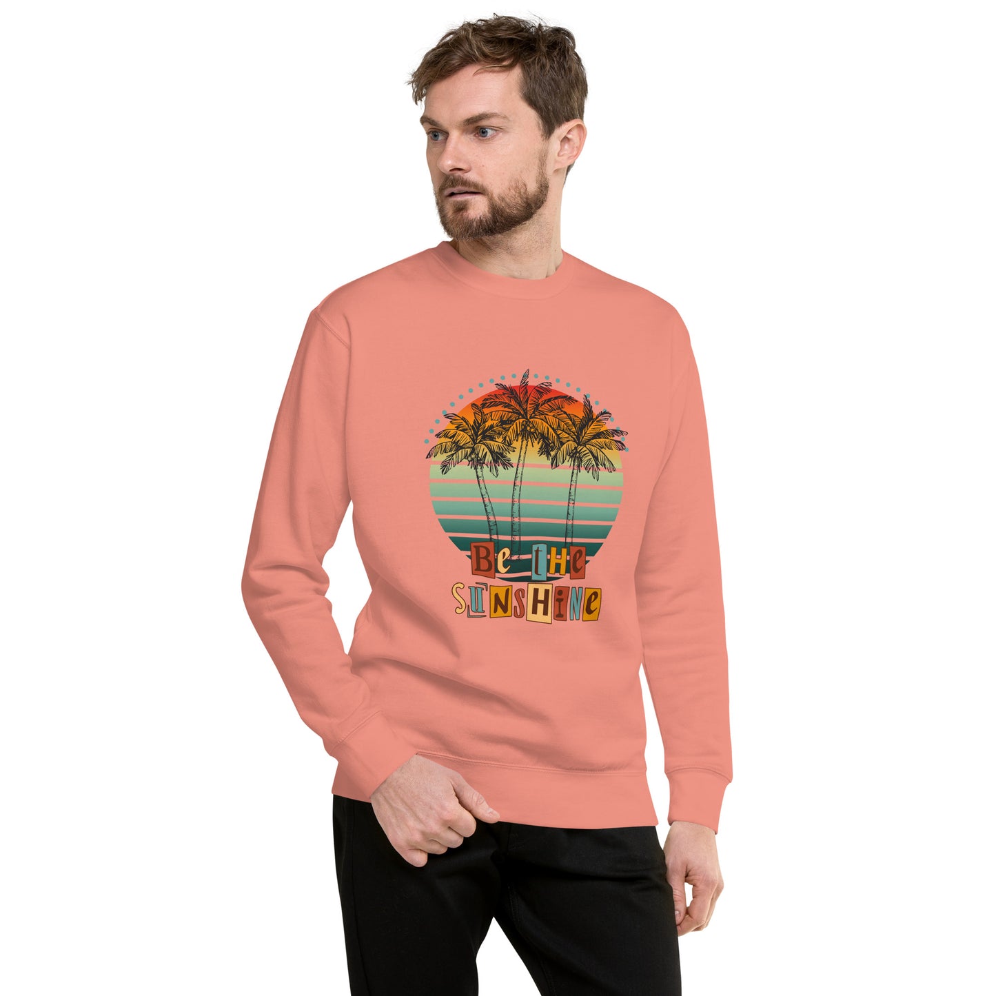 Solara Sweatshirt image 61 in Carbon Grey, size S, showing front view for the Be the Sunshine design.