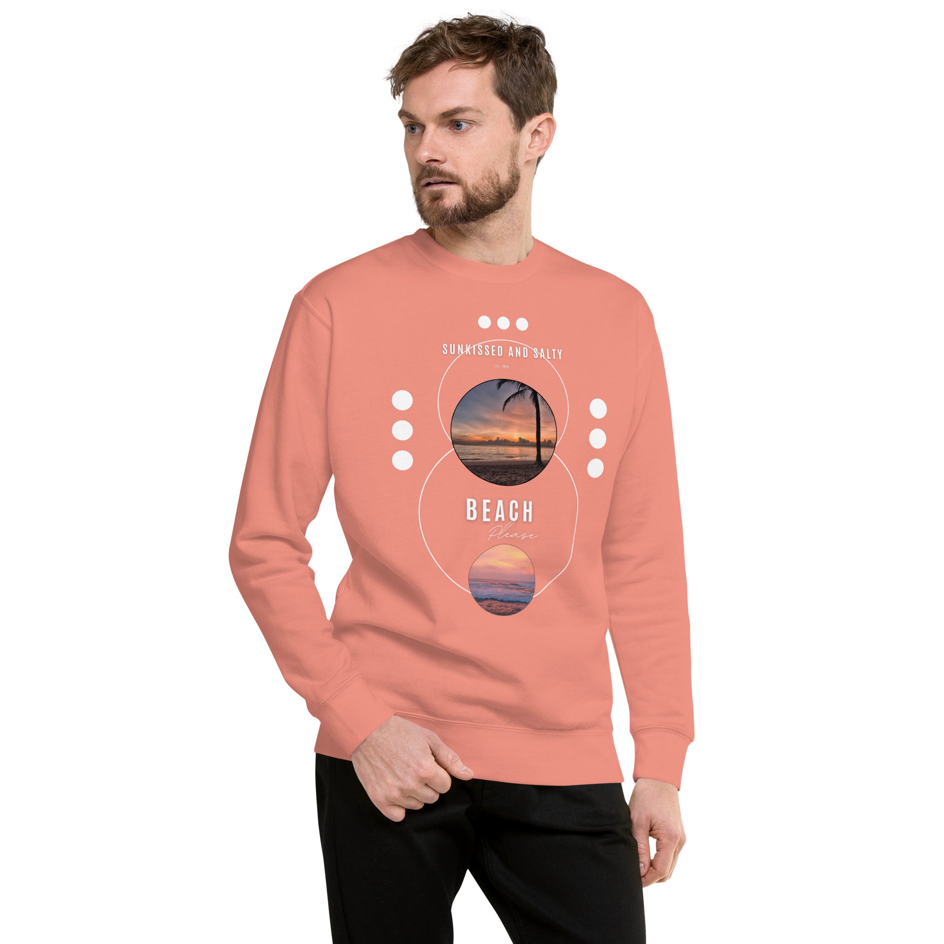 Coastline Attitude Sweatshirt - Left Placement by R.A. Apparel, image 31, front view, Forest Green, size S, left placement.