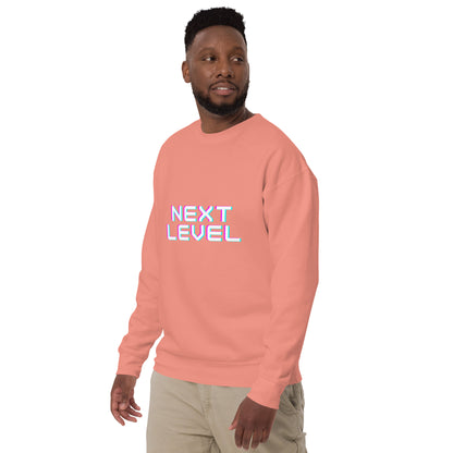 Image 22 of Team Royal Ascender Sweatshirt - Left Placement, size XL, with Next Level artwork visible in front view, left-side angle.