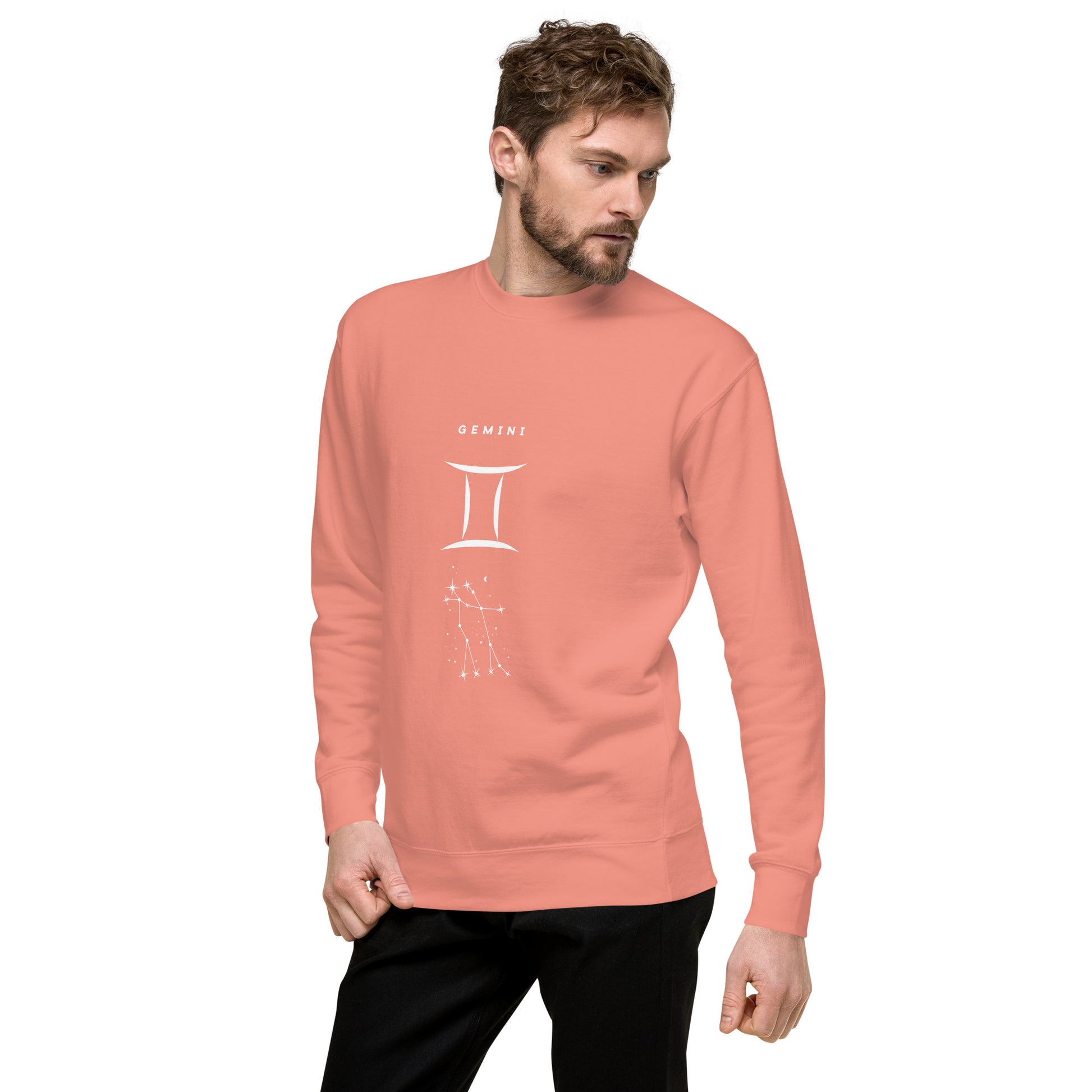 Twin Signal Sweatshirt - Left Placement image 63 in Lavender, size L, showing front view, left-side angle for the Gemini design.