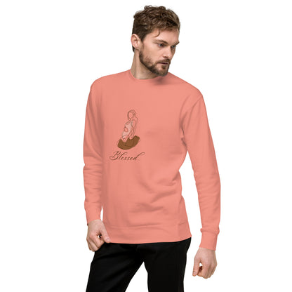 Grace Mark Sweatshirt - Left Placement image 33 in Forest Green, size L, showing front view, left-side angle for the Blessed design.