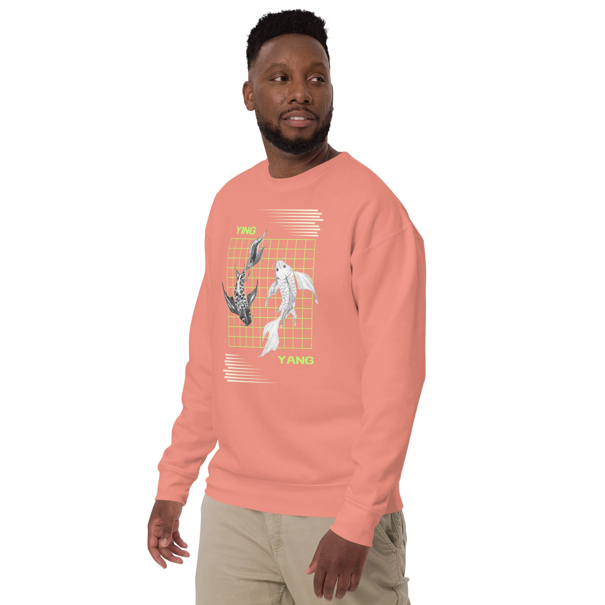 Image 42 of Adobe Equinoxe Sweatshirt, size M, with Ying and Yang artwork visible in front view, left-side angle.