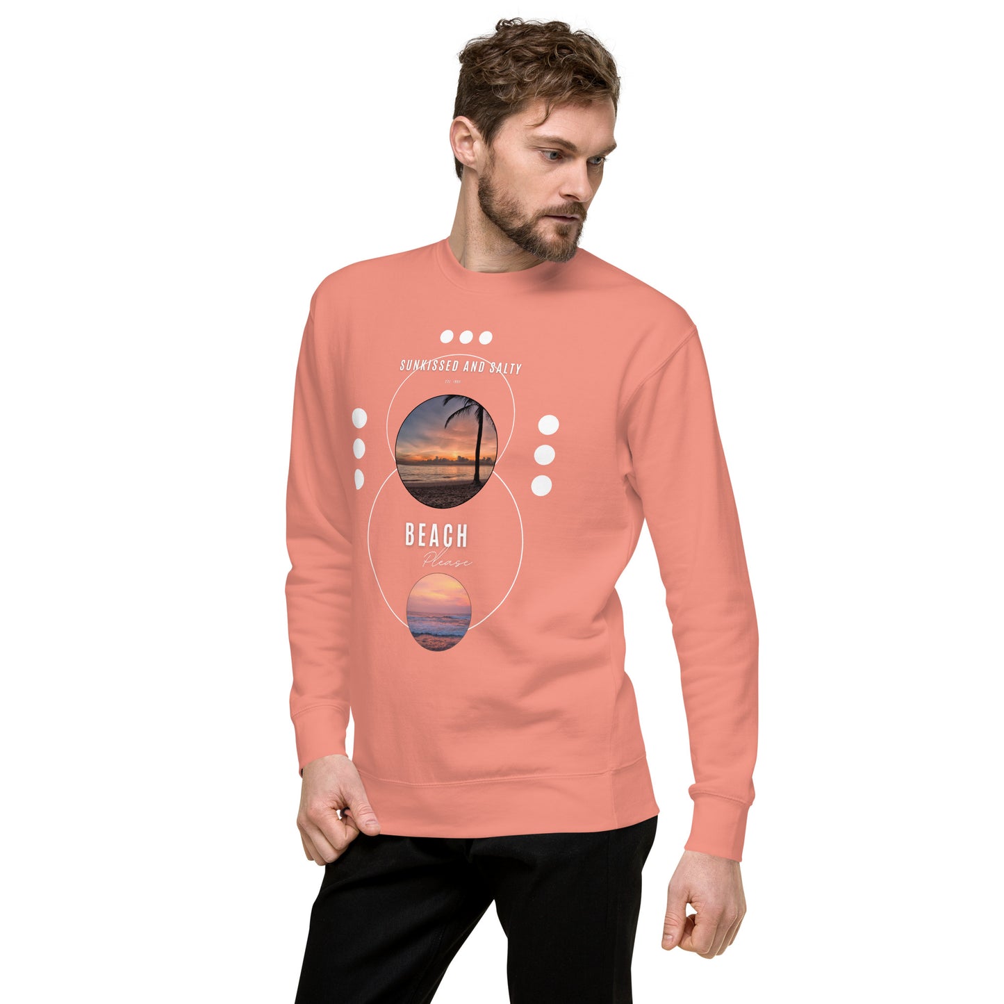 Coastline Attitude Sweatshirt - Left Placement by R.A. Apparel, image 33, front view, left-side angle, Forest Green, size L, left placement.