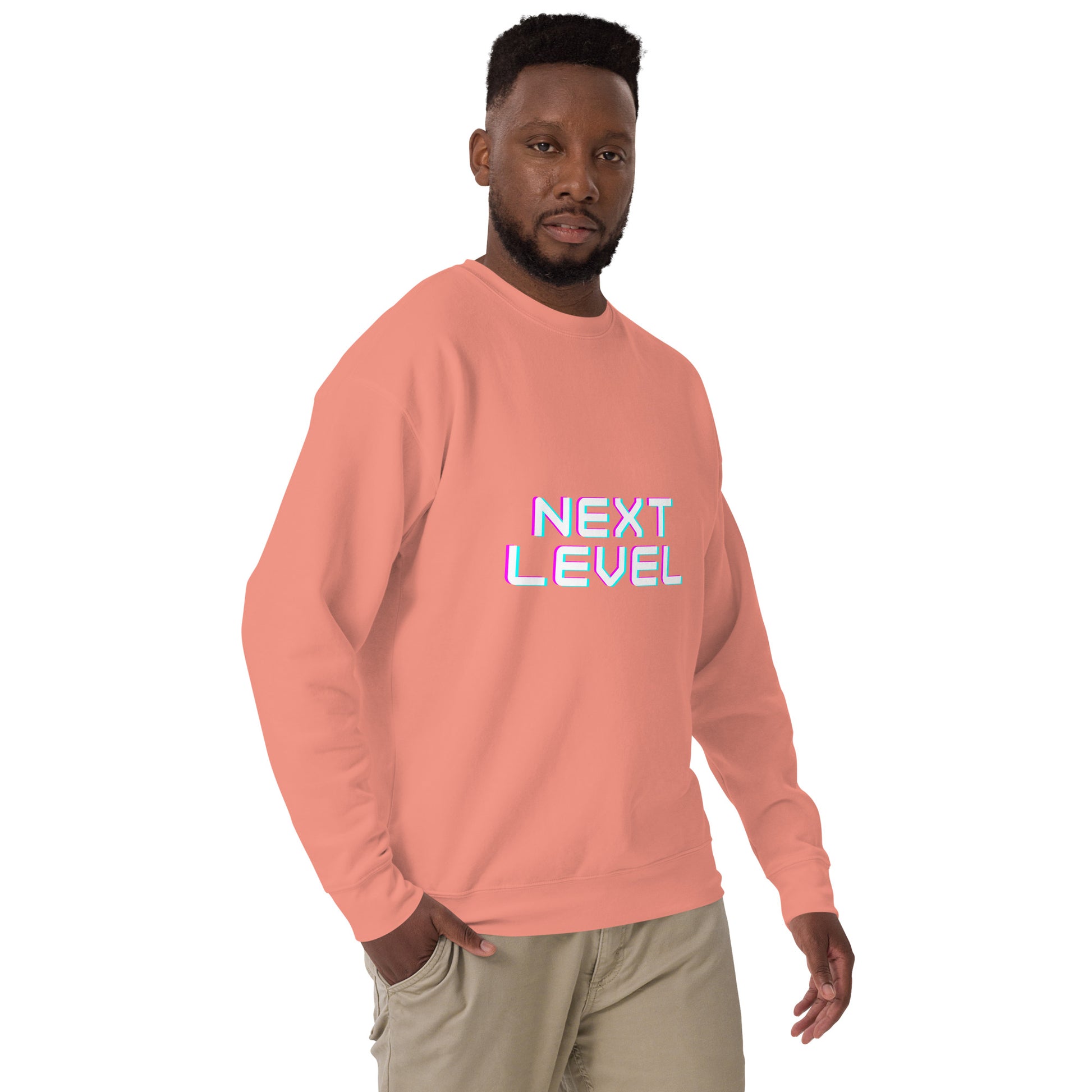 Ascender Sweatshirt - Left Placement image 23: Team Royal version, size 2XL with front view, right-side angle of the Next Level range.