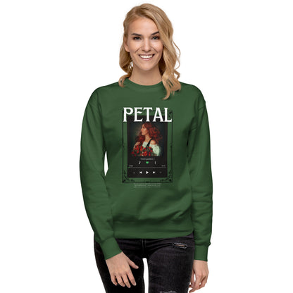 Petaline Sweatshirt by R.A. Apparel, image 44, front view, Adobe, size XL, design placement.