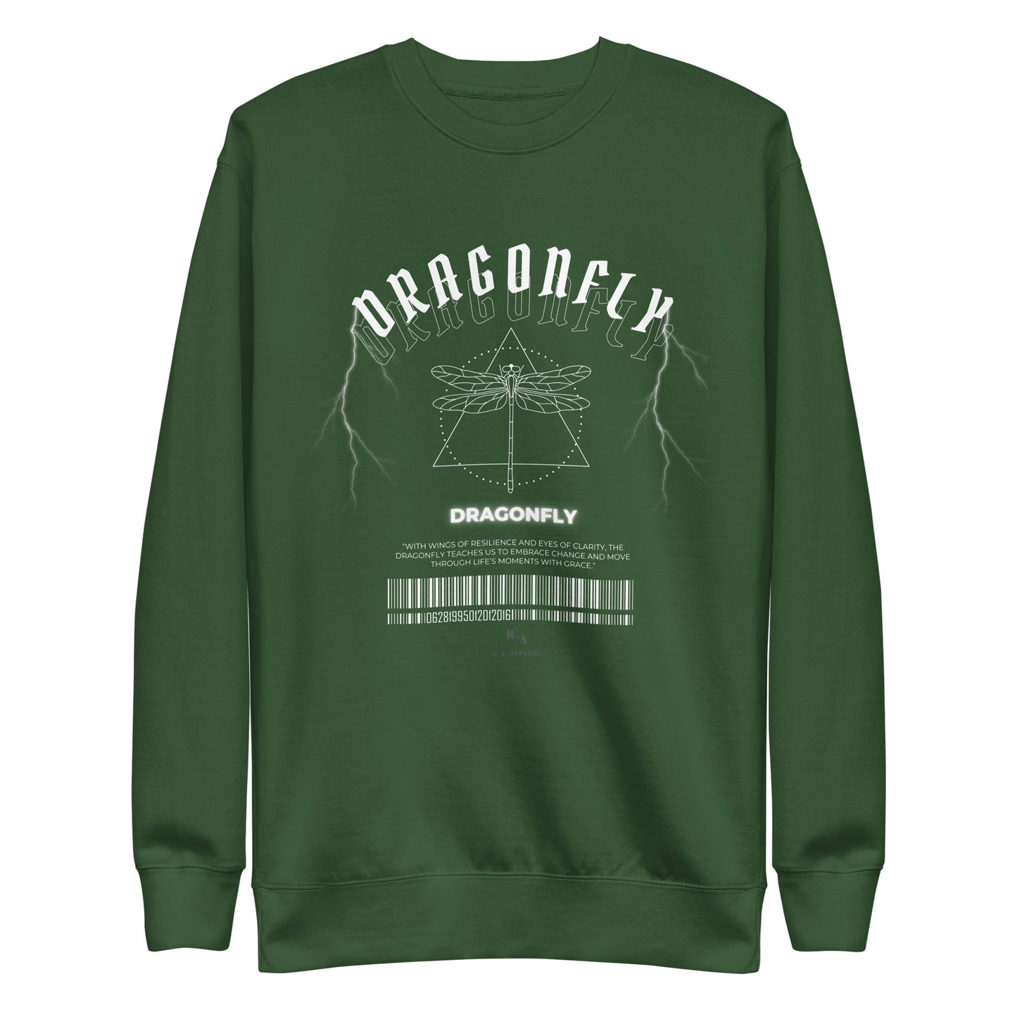 Dragonfly Sweatshirt - Left Placement product image 6 in Black, size 3XL, with front view and left placement.