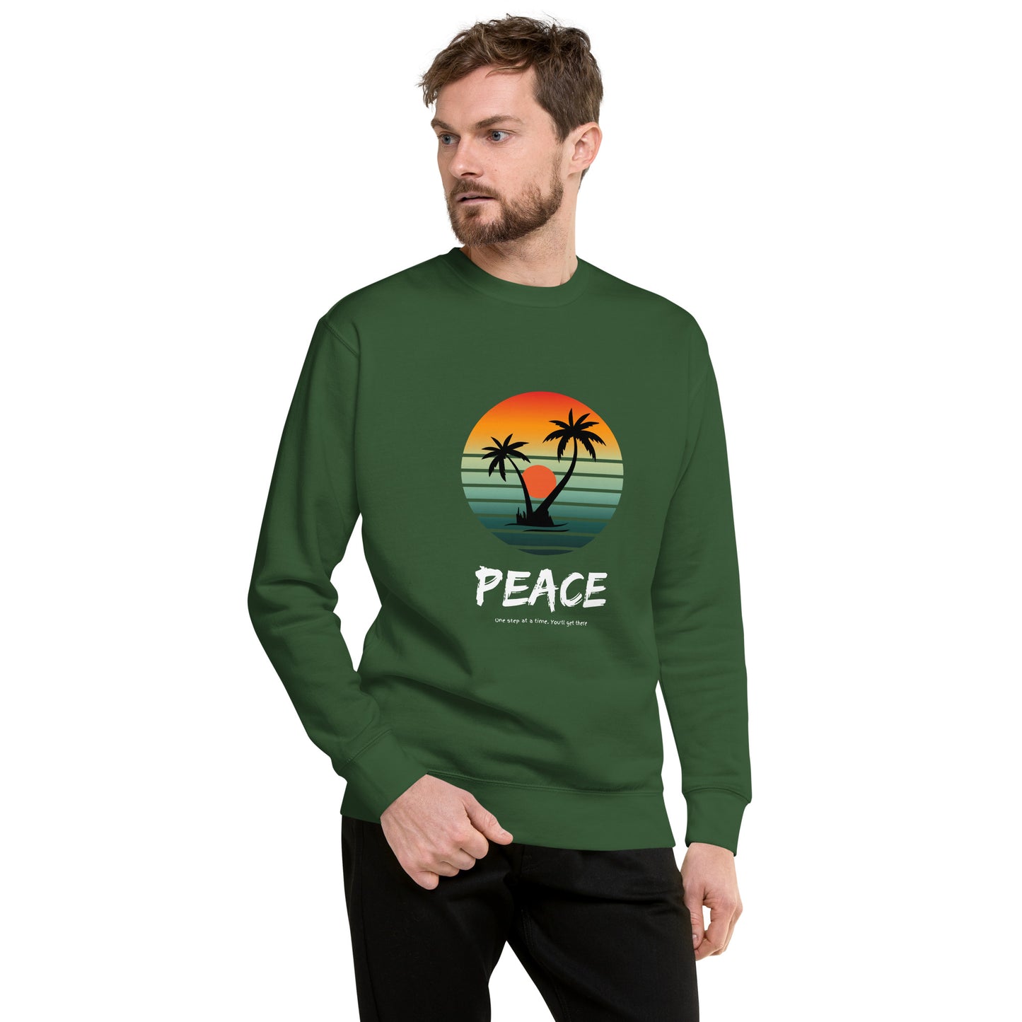 Quiet Peace Sweatshirt - Left Placement image 27 in Vintage Black, size L, showing front view for the Peace design.