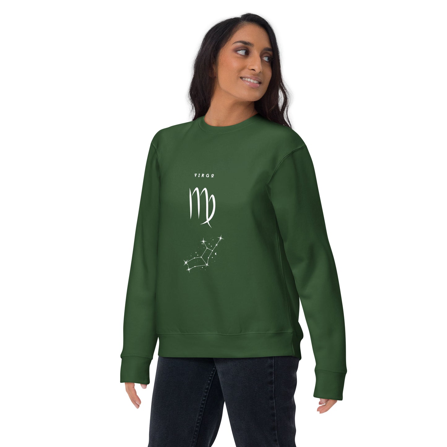 Virgo Balance Sweatshirt - Left Placement image 13: Charcoal Heather version, size S with front view of the Virgo range.