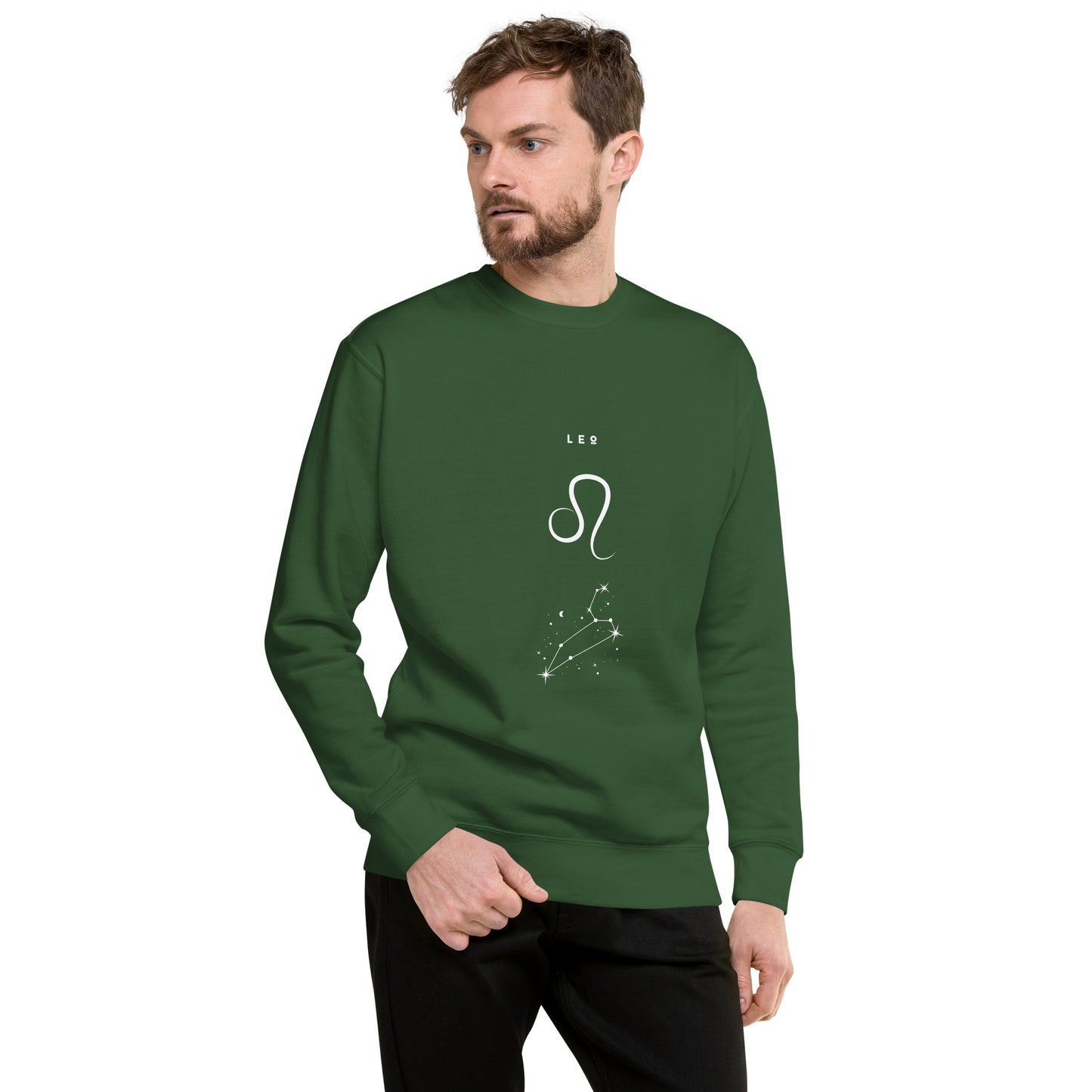Solmane Sweatshirt - Left Placement by R.A. Apparel, image 37, front view, Latte, size S, left placement.