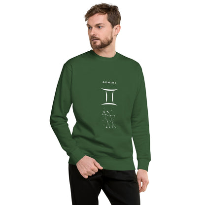Image 37 of Latte Twin Signal Sweatshirt - Left Placement, size S, with Gemini artwork visible in front view.