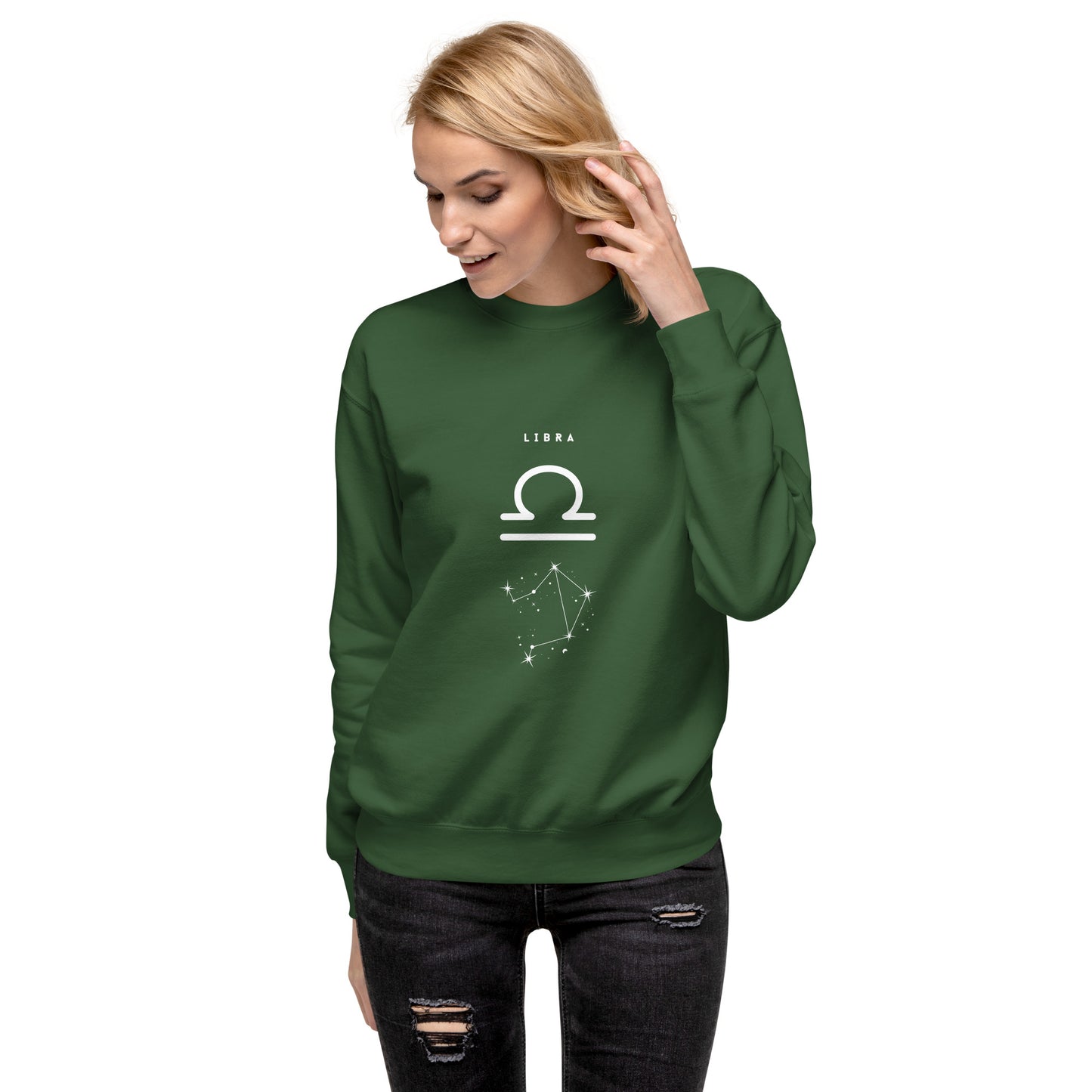 Image 43 of Adobe Balance Court Sweatshirt - Left Placement, size L, with Libra artwork visible in front view.