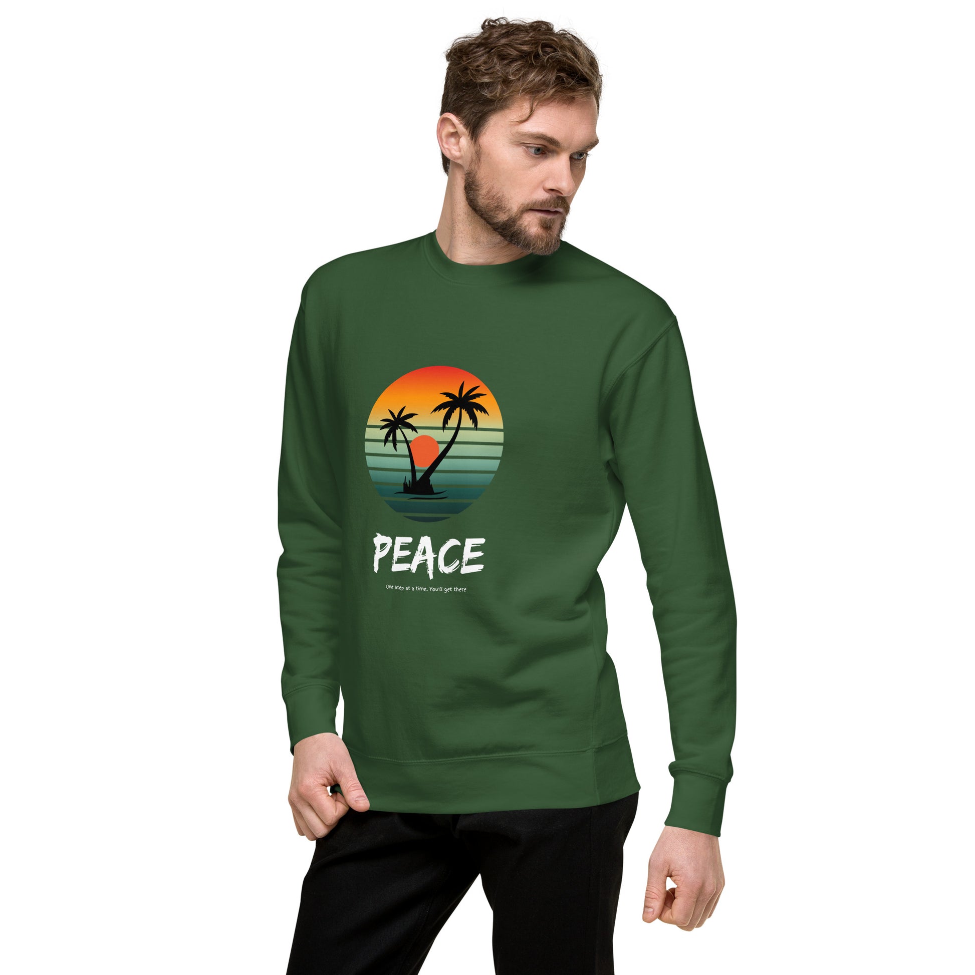 Quiet Peace Sweatshirt - Left Placement image 28 in Vintage Black, size XL, showing front view, left-side angle for the Peace design.