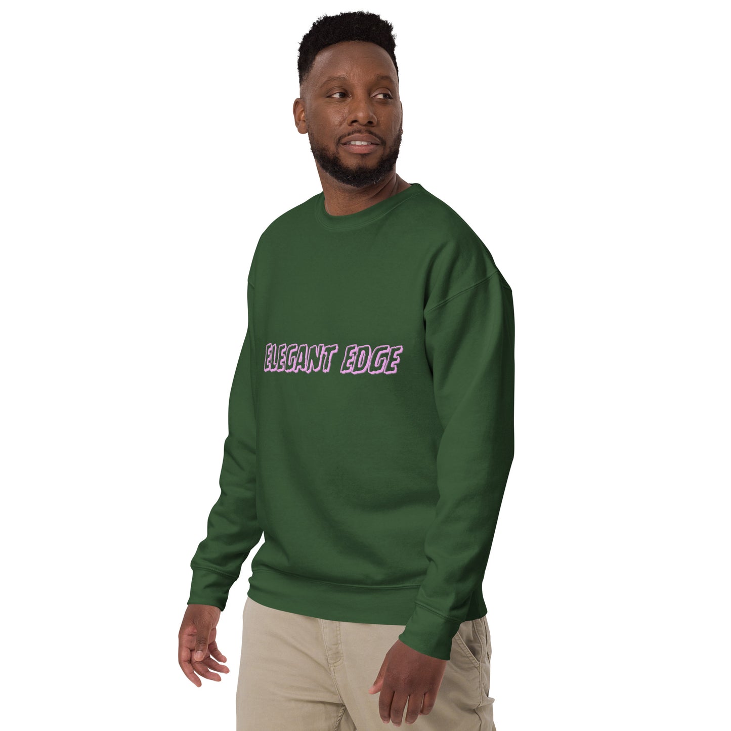 Noir Edge Sweatshirt - Left Placement by R.A. Apparel, image 30, front view, left-side angle, Vintage Black, size 3XL, left placement.