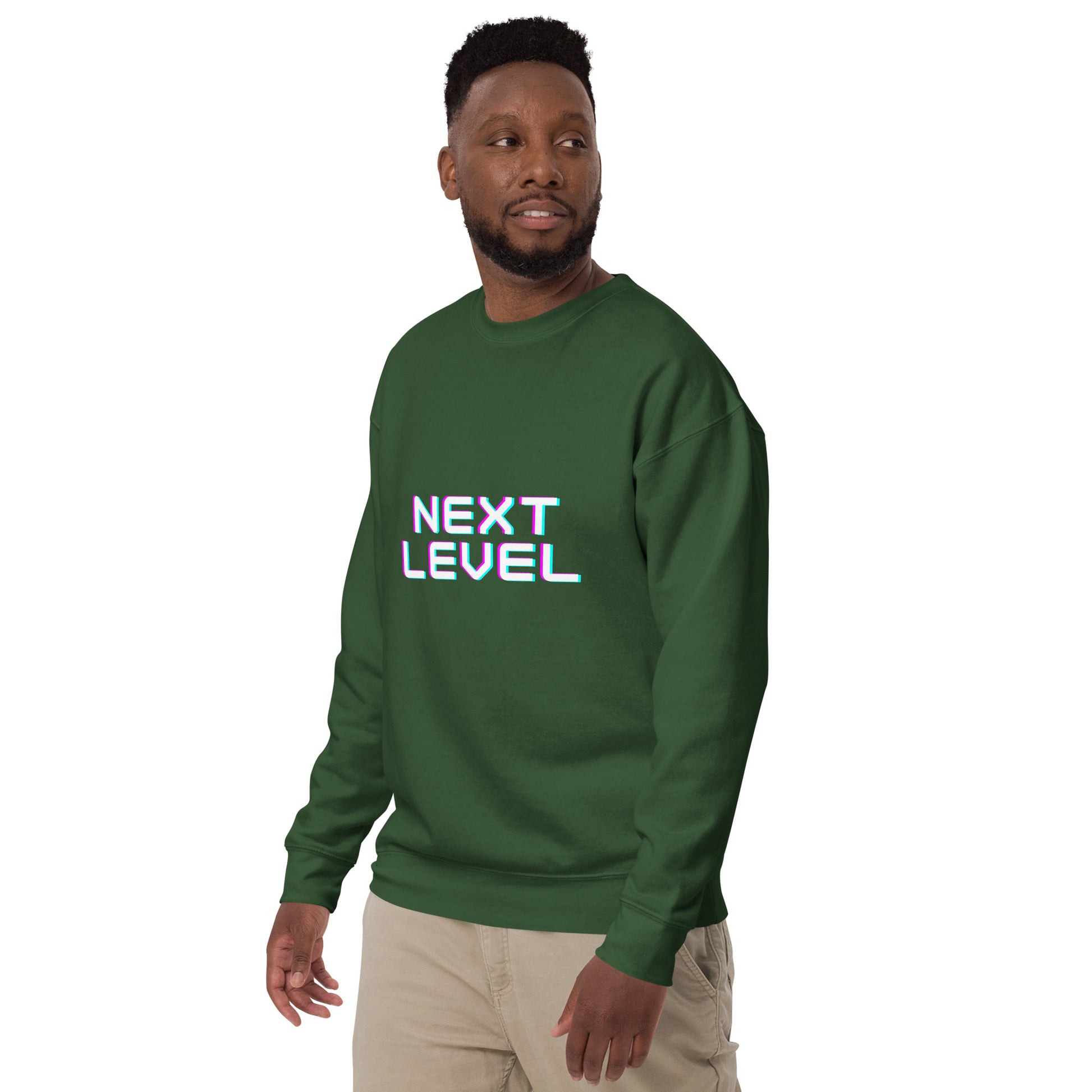 Ascender Sweatshirt - Left Placement image 30: Vintage Black version, size 3XL with front view, left-side angle of the Next Level range.