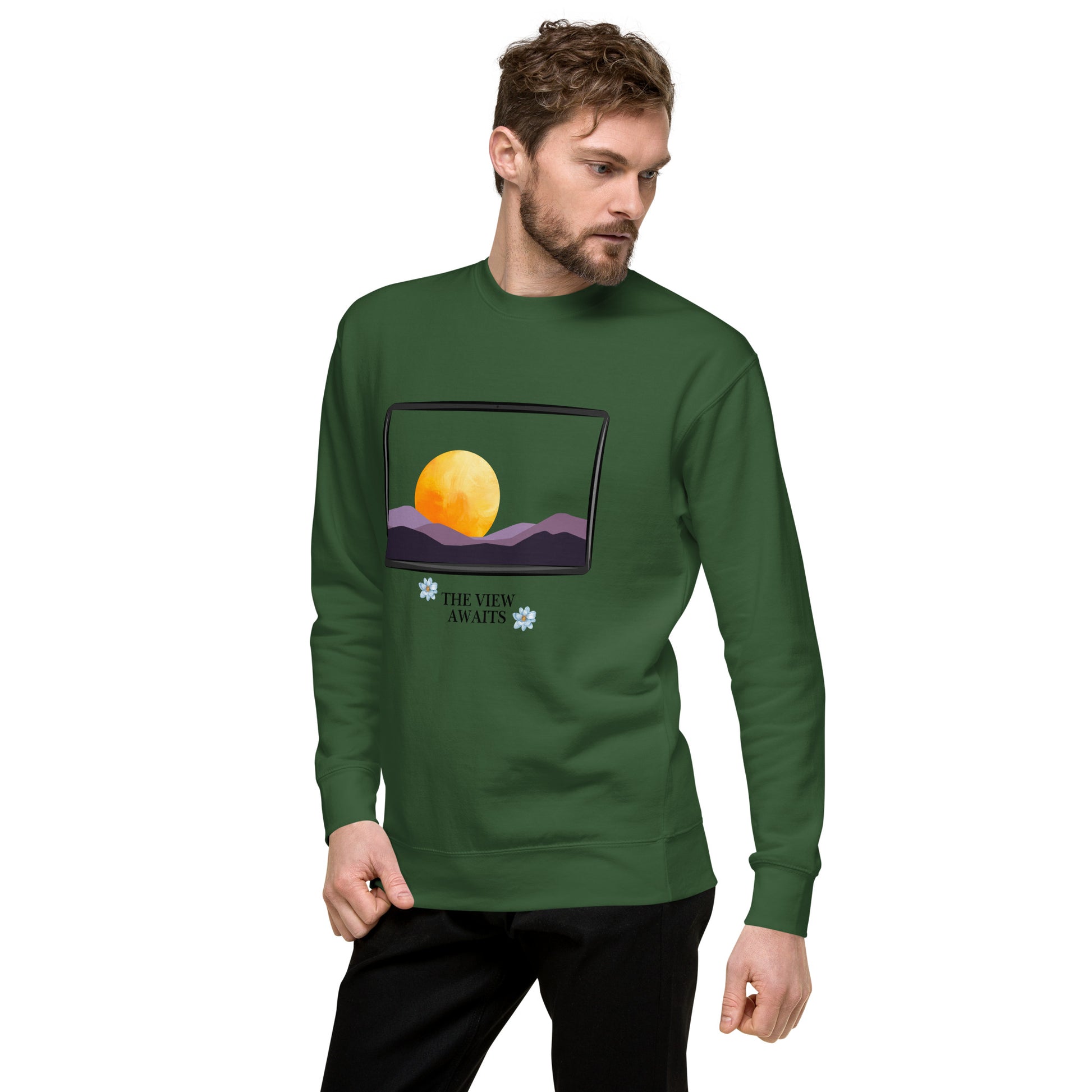 Avenor Sweatshirt by R.A. Apparel, image 39, front view, left-side angle, Team Red, size XL, design placement.