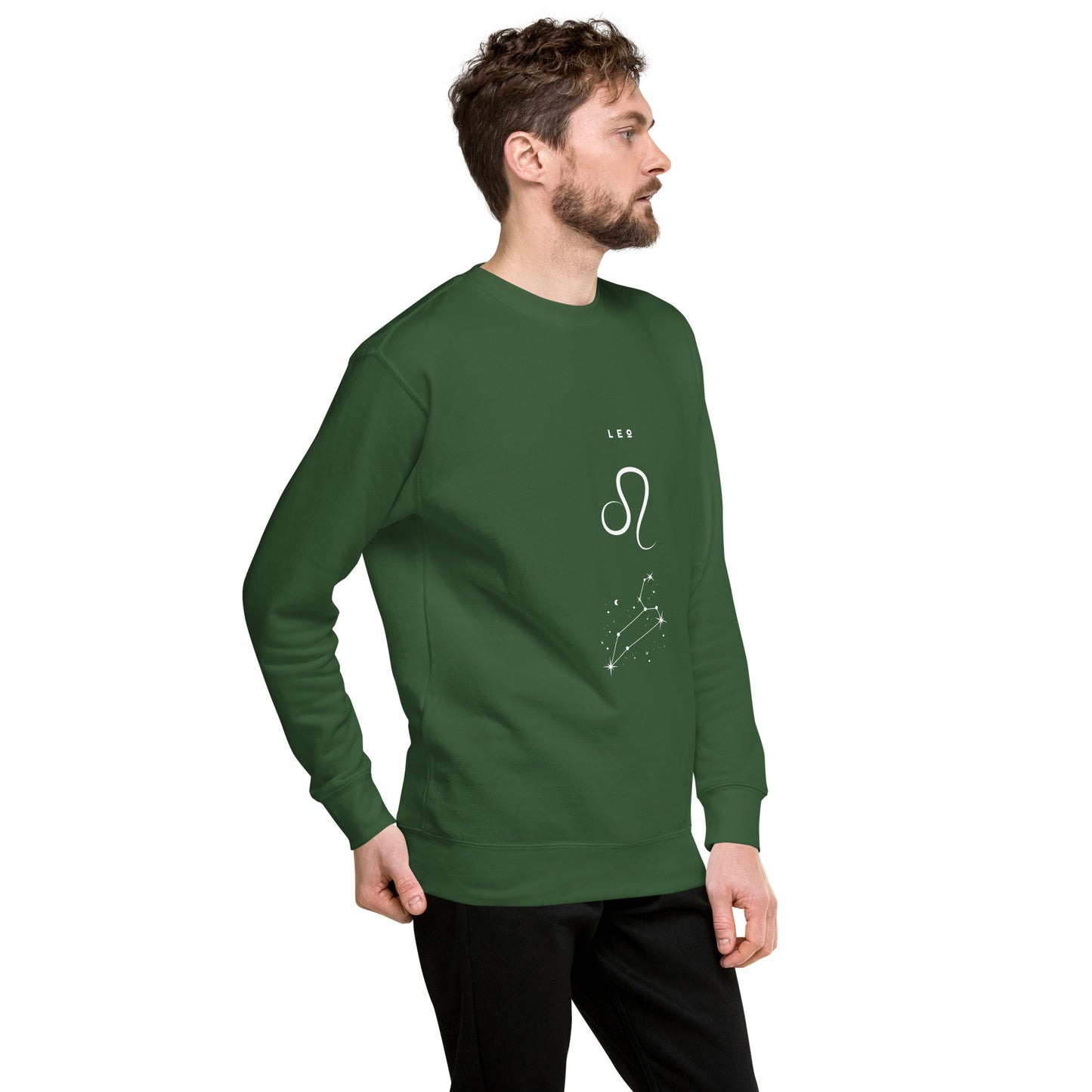 Solmane Sweatshirt - Left Placement image 42 in Dusty Rose, size M, showing front view, right-side angle for the Leo design.