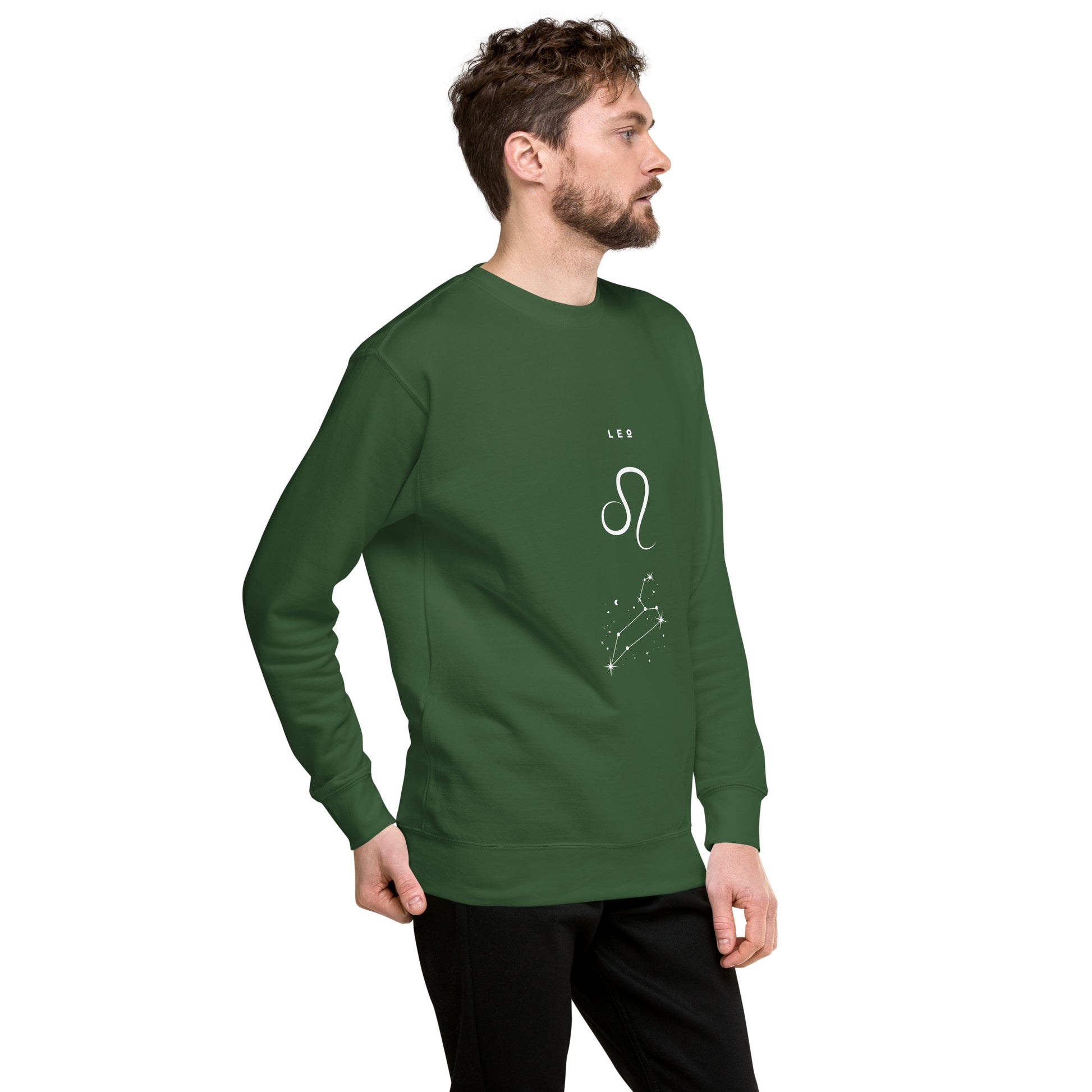 Solmane Sweatshirt - Left Placement image 42 in Dusty Rose, size M, showing front view, right-side angle for the Leo design.